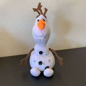 Ty Disney Sparkle Olaf Plush with Silver Accents